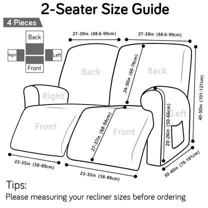 Premium 170 GSM Jacquard Fully Covered Recliner Sofa Cover for 1/2/3 Seaters, Green
