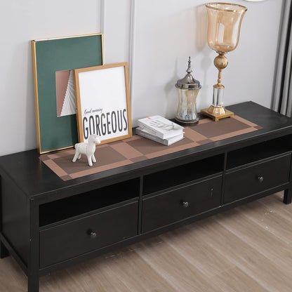 PVC Table Runner for Dinner and Coffee Table, Brown