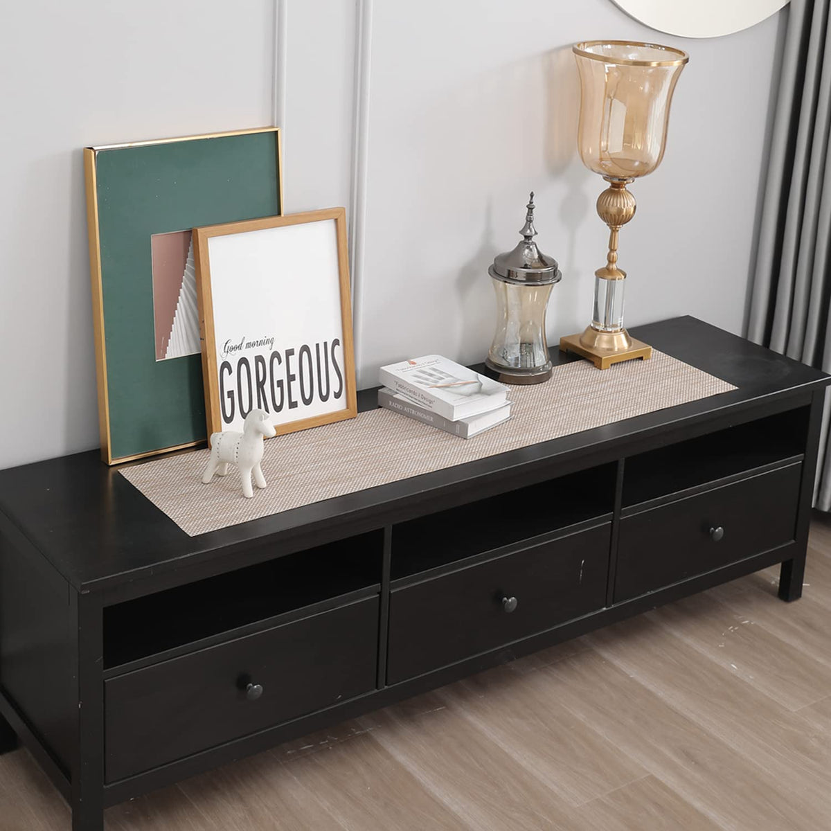 Buy Beige Brown Colour PVC Runner for Side Tables | HOKIPO