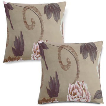 Cute Buff Brown Geum Printed square pillow covers online