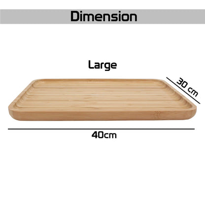 Wooden Bamboo Serving Tray, Large