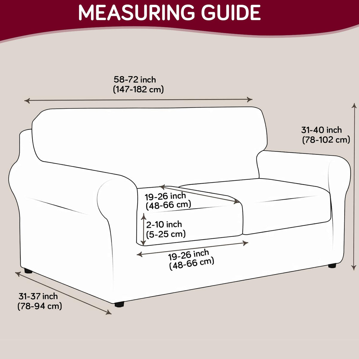 Printed Stretchable Sofa Slipcover with 1/2/3 Pc Separate Seat Cushion Cover for each 1/2/3 Seater, Spectrum Mosaic Magic