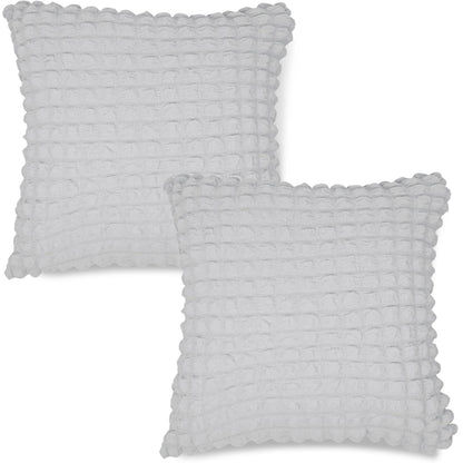 HOKIPO Turkish Bubble Pack of 2 Cushion Cover 18x18, Ash Grey