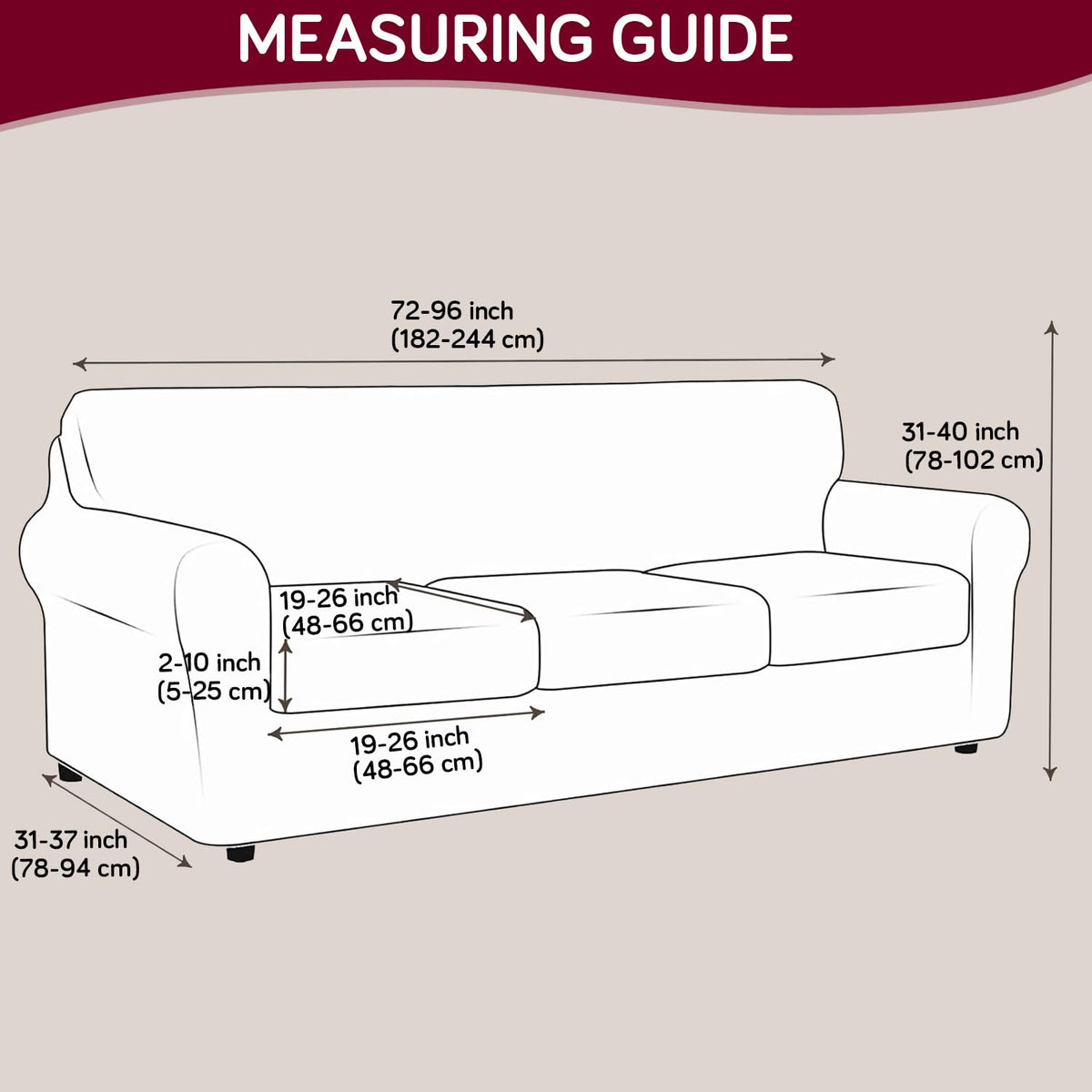 Printed Stretchable Sofa Slipcover with 1/2/3 Pc Separate Seat Cushion Cover for each 1/2/3 Seater, Spectrum Mosaic Magic