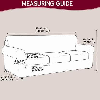 Printed Stretchable Sofa Slipcover with 1/2/3 Pc Separate Seat Cushion Cover for each 1/2/3 Seater, Spectrum Mosaic Magic