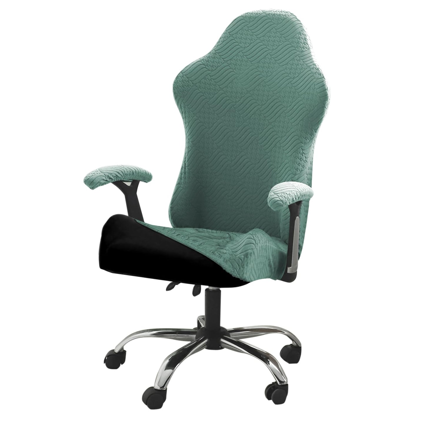 HOKIPO Elastic Jacquard Chair Slipcover for Gaming Chair, Green
