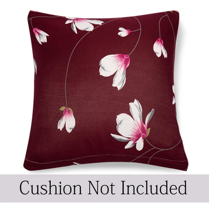 Fancy Wine Red Flowers Print zippered cushion cover online