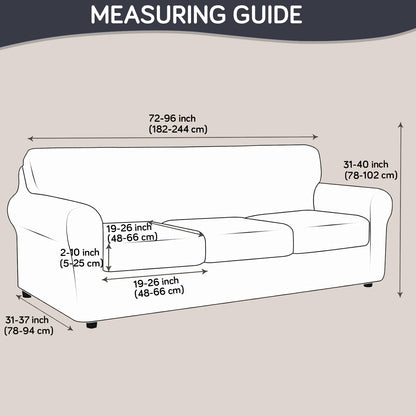 Printed Stretchable Sofa Slipcover with 1/2/3 Pc Separate Seat Cushion Cover for each 1/2/3 Seater, Intense Grey Splatter