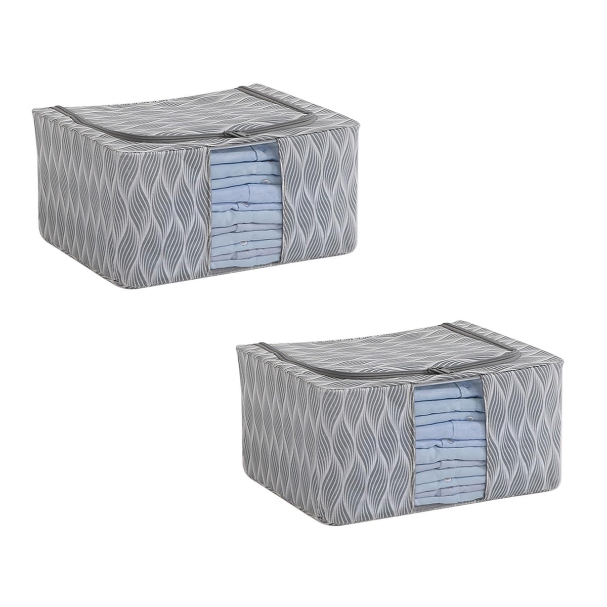 Sturdy, Stackable and Moisture Resistant Non-Woven Cloth Organiser for Storage, Grey