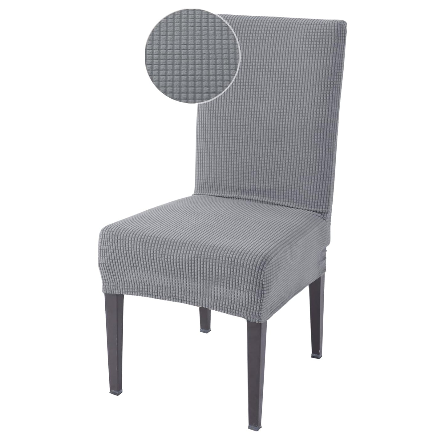 200 GSM Jacquard Set of 1/2/4/6 Dining Chair Cover, Light Grey