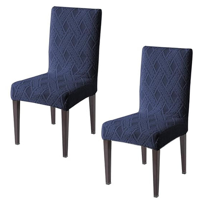 Chair Cover Set of 1/2/4/6, 190 GSM Jacquard, Blue