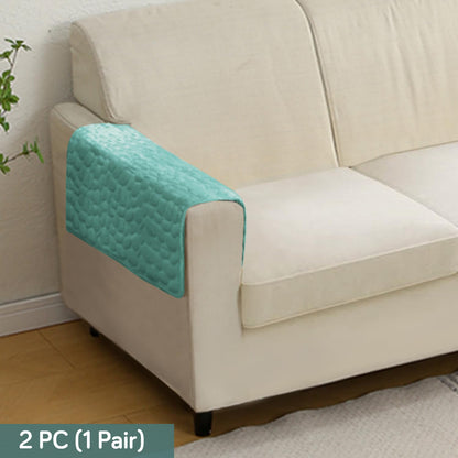 Premium Pebble Milk Velvet Anti Slip Sofa Mats, Fog Blue