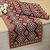 Cotton Jacquard Dining Table Mats, Red Diamond
