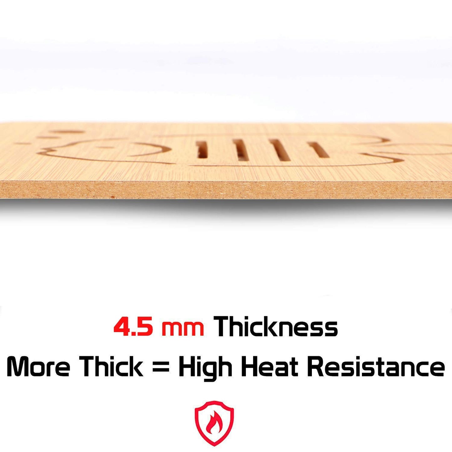 HOKIPO Eco-Friendly Bamboo Wooden Coasters for Home Pan Pot Holder - Pack of 2/4/6