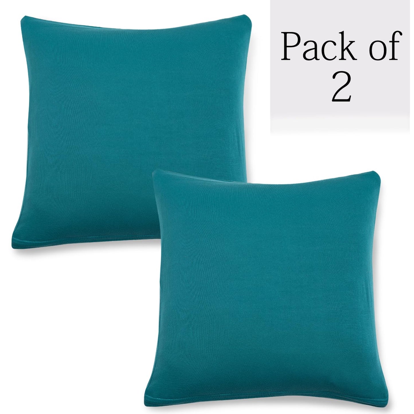 Plain Dark Cyan 16 by 16 zippered square sofa pillow covers Set of 2
