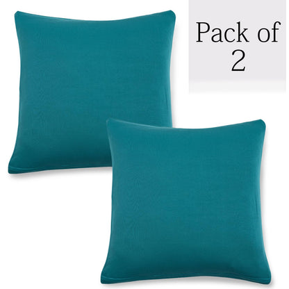Plain Dark Cyan 16 by 16 zippered square sofa pillow covers Set of 2
