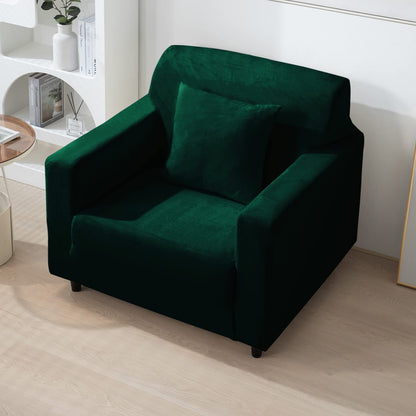 1 seater Hunter Green elastic stretchable sofa cover