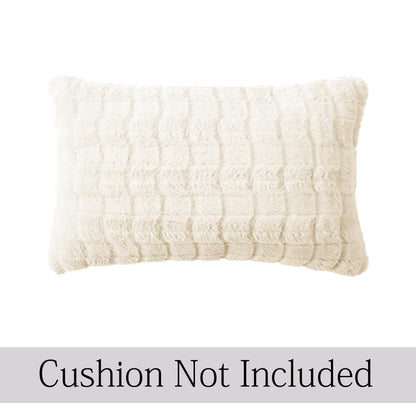 Premium Plush Sofa Cover Mat with 2 Armrest Cover and Cushion Cover, White
