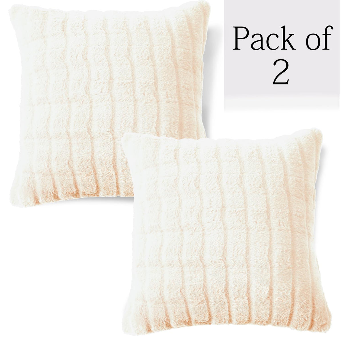 Buy White Colour Premium Zippered Plush pillow covers in set of 2