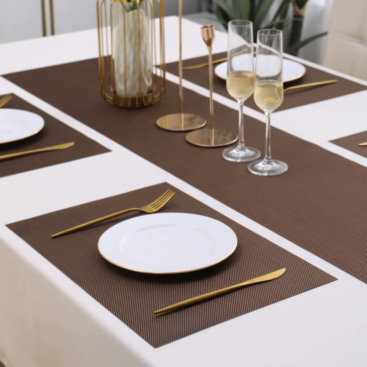 PVC Dining Table Mats, Brown
