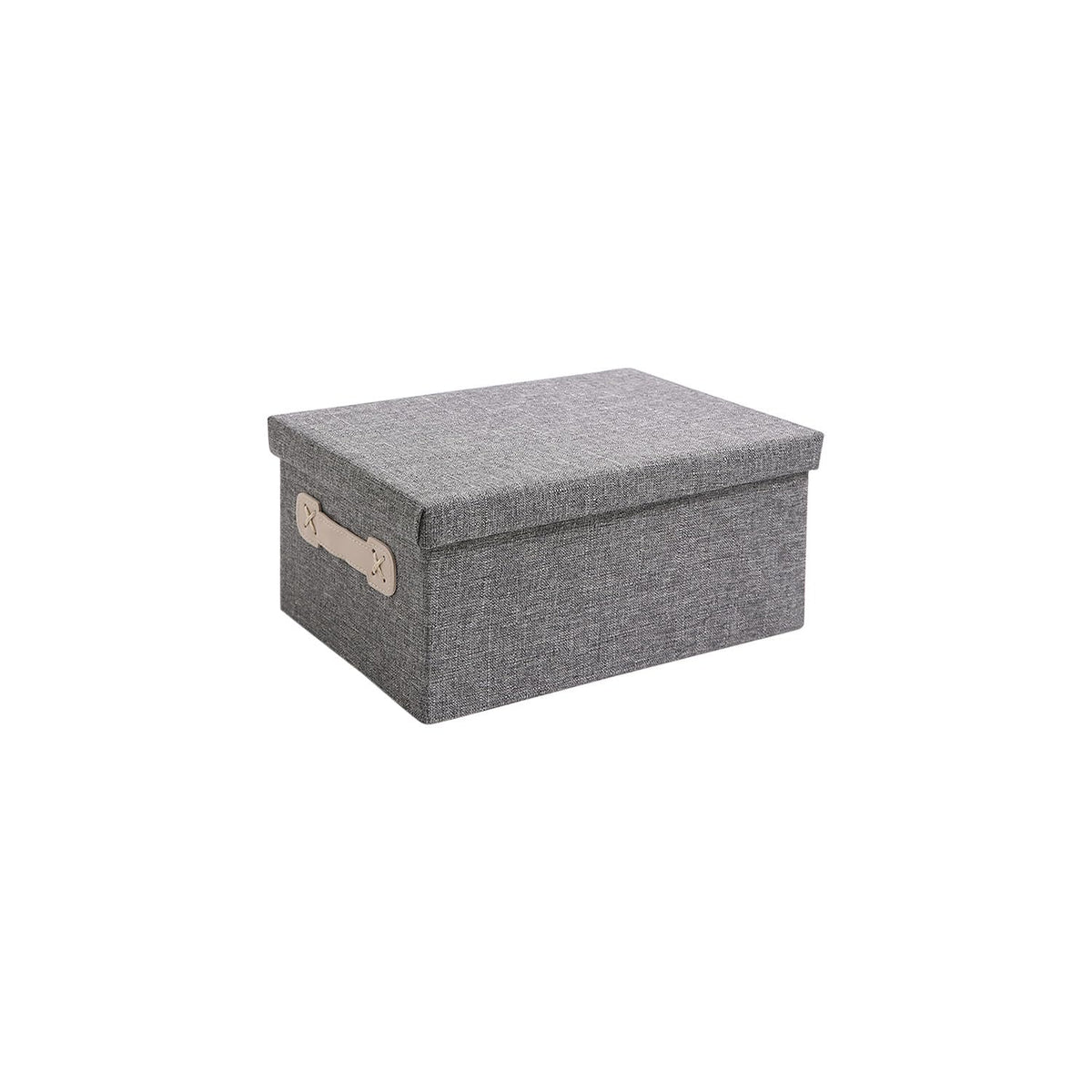 Organisers Storage Box with Lid, Grey, Pack of 2