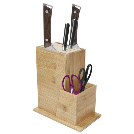Wooden Knife Holder for Kitchen, Knives Holder Stand with 5 Slots