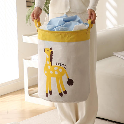 Kids Laundry Bag for Clothes, Toy Storage Basket, Giraffe