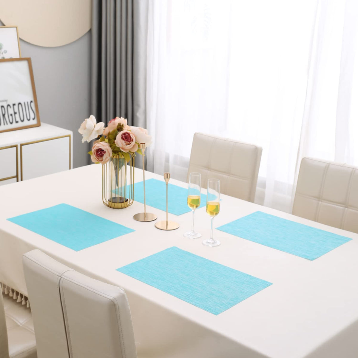 PVC Dining Table Mats,Turquoise