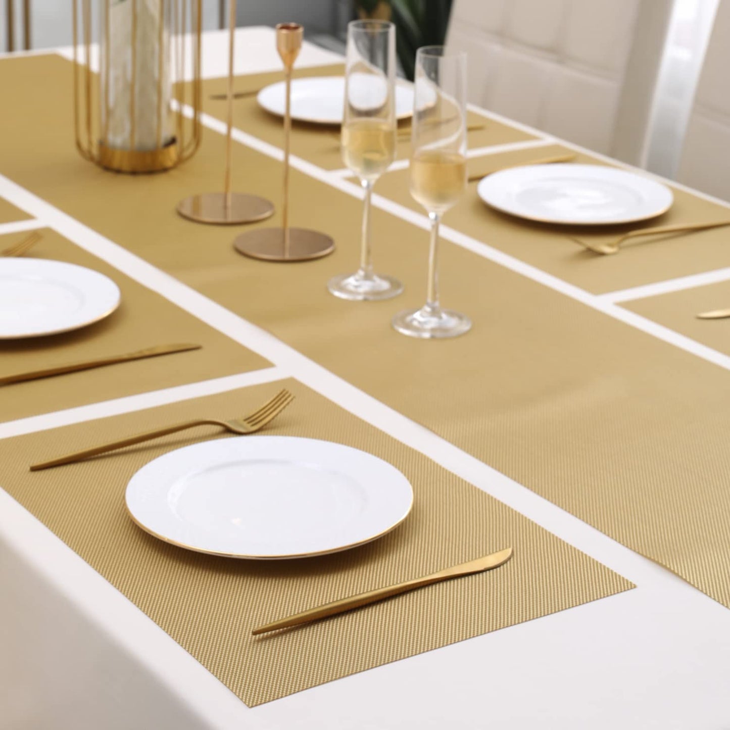 PVC Dining Table Mats, Golden