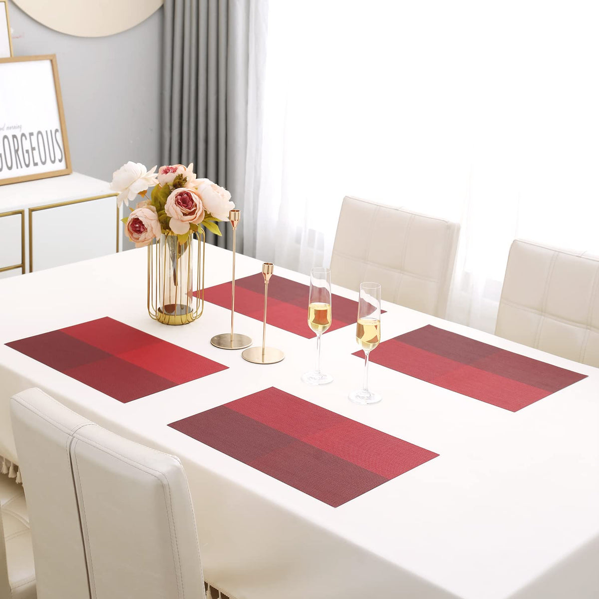 PVC Dining Table Mats, Red