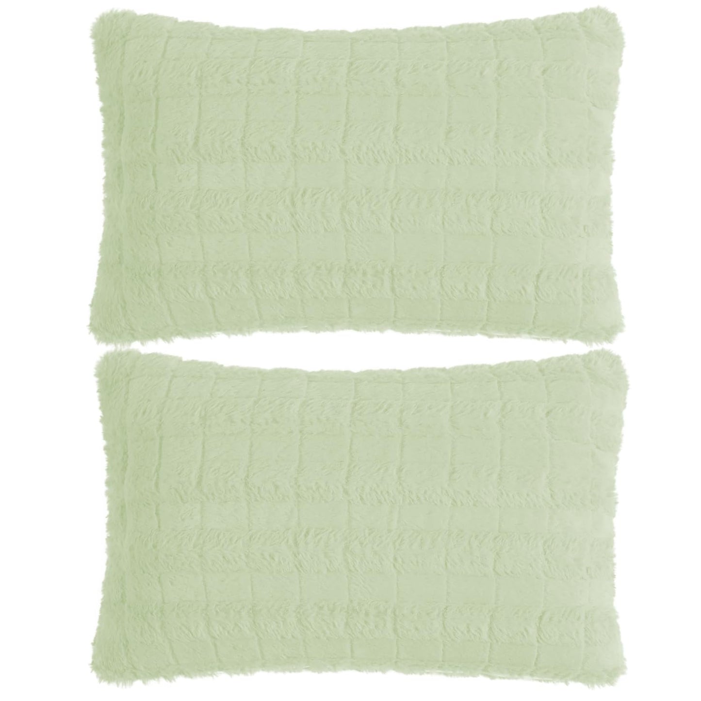 Buy Cute Pastel Green colour Zippered Plush Cushion Covers