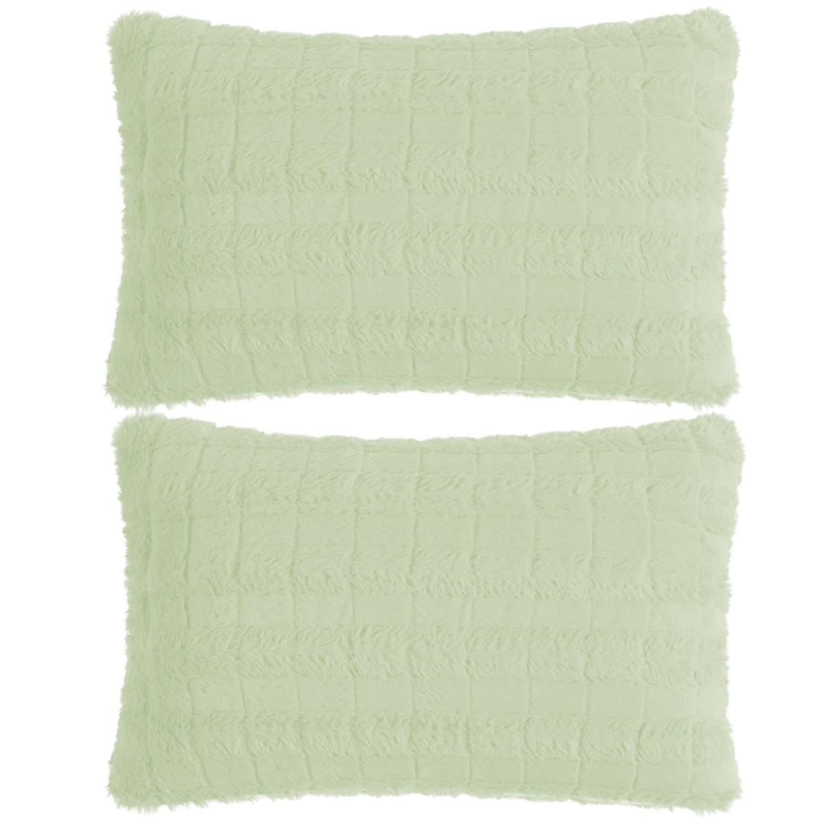 Buy Cute Pastel Green colour Zippered Plush Cushion Covers