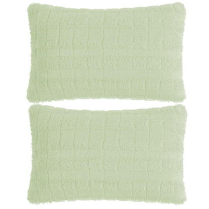 Buy Cute Pastel Green colour Zippered Plush Cushion Covers