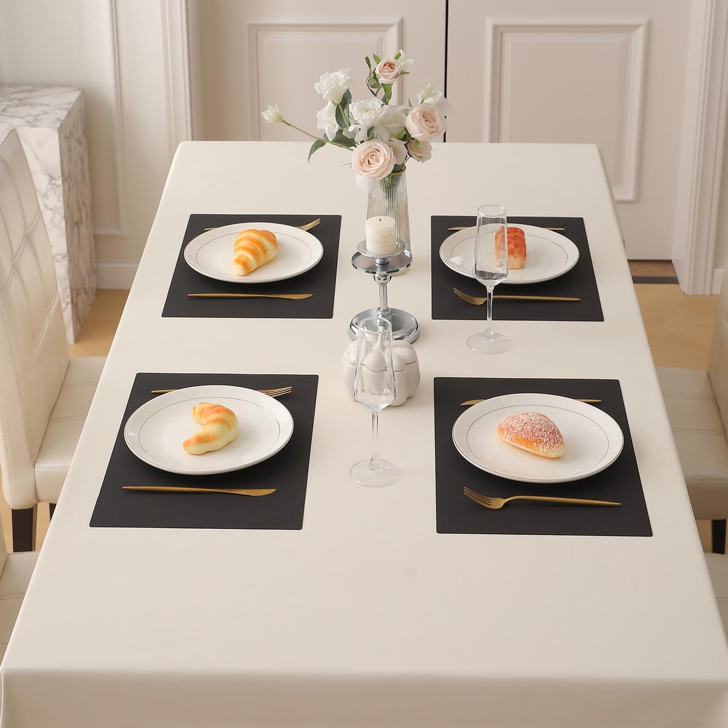 PP Waterproof Dining Table Mat, Chocolate Brown