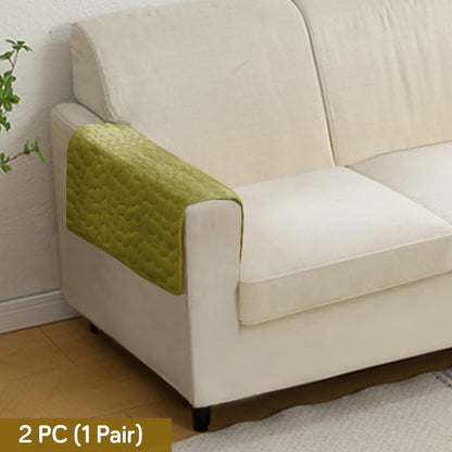 Premium Pebble Milk Velvet Anti Slip Sofa Mats, Pristine Green