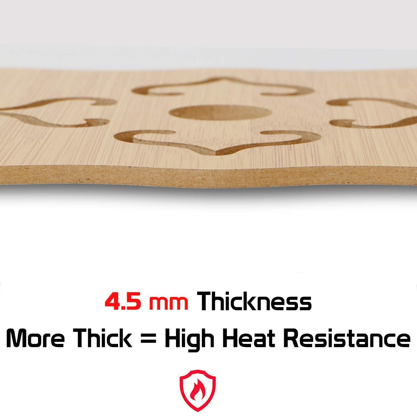 HOKIPO Bamboo Wooden Coasters for Home Pan Pot Holder & Dining Table Heat Pad for Kitchen - Pack of 2/4/6
