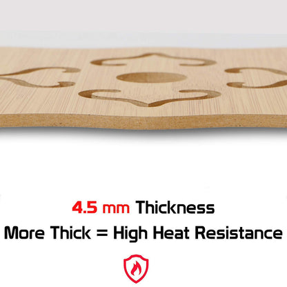 HOKIPO Bamboo Wooden Coasters for Home Pan Pot Holder & Dining Table Heat Pad for Kitchen - Pack of 2/4/6