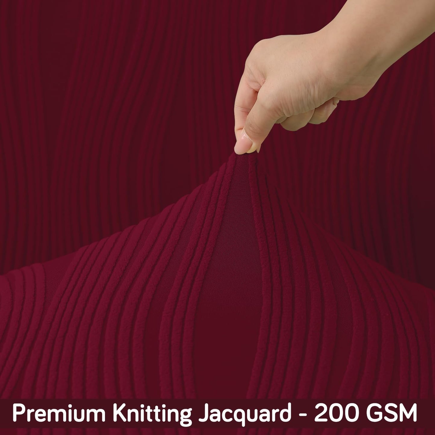 Nestiva Series Stretchable Knitting Jacquard Chair Cover - Burgundy