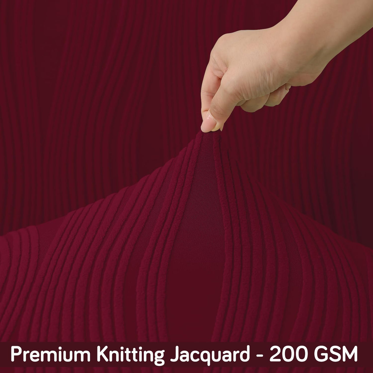 Nestiva Series Stretchable Knitting Jacquard Chair Cover - Burgundy