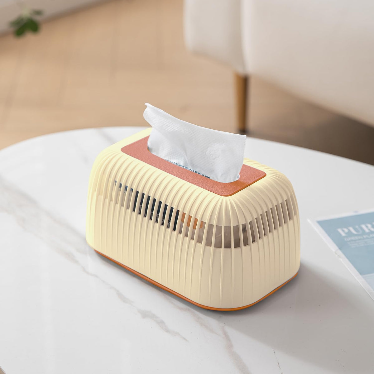 Modern Plastic Tissue Paper Holder with Elegant Design – Cream