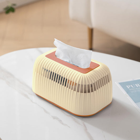 Modern Plastic Tissue Paper Holder with Elegant Design – Cream