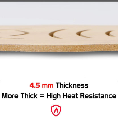 HOKIPO Eco-Friendly Bamboo Coasters for Dining Table Heat Pad for Kitchen - Pack of 2/4/6
