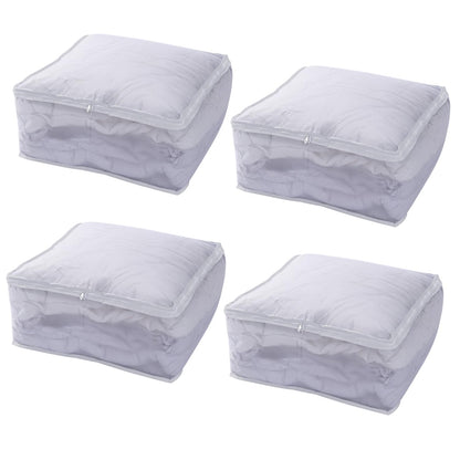 Foldable Clothes Organiser for Wardrobe and Closet Storage Bag - White