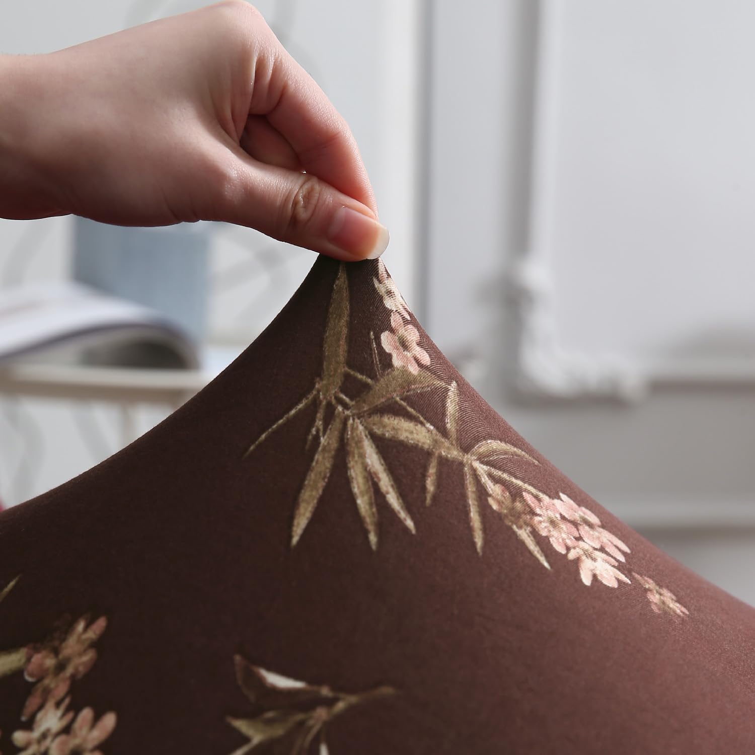 Brown Colour stretchable dining chair covers | Hokipo