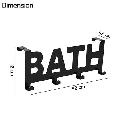 Metal Over The Door Hook Hanger for Clothes, Towel, Coat Hanging Hooks Rail, Black