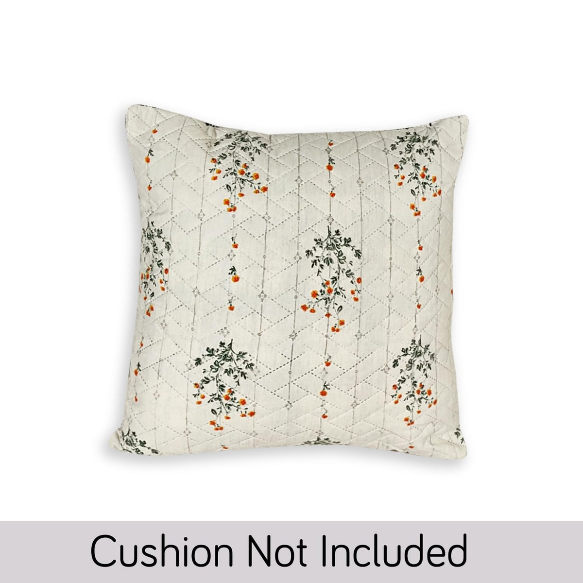 Quilted Printed Sofa Cover with Pockets, Light Green Ash Gypsy Floral