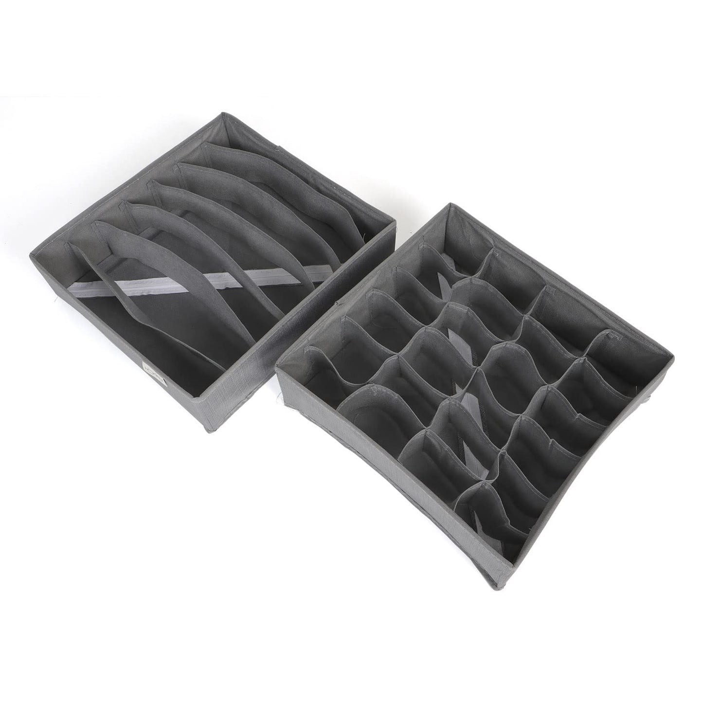 Non-Woven Fabric Undergarment Organizer Storage Box For Drawers Bra Panty Socks Tie Lingerie Organizer For Wardrobe, Grey