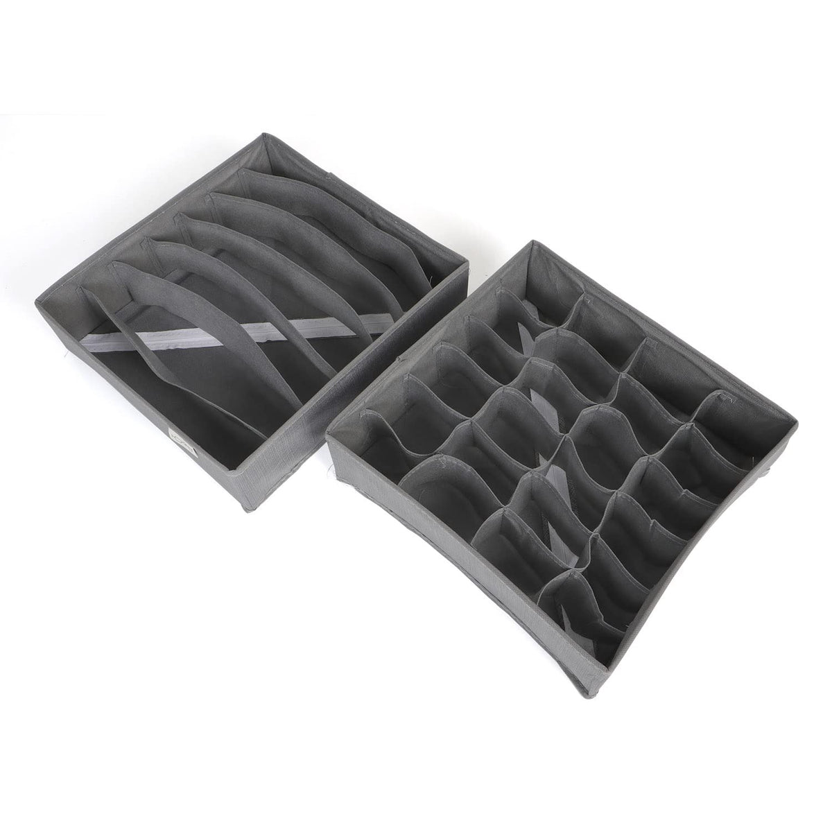 Non-Woven Fabric Undergarment Organizer Storage Box For Drawers Bra Panty Socks Tie Lingerie Organizer For Wardrobe, Grey