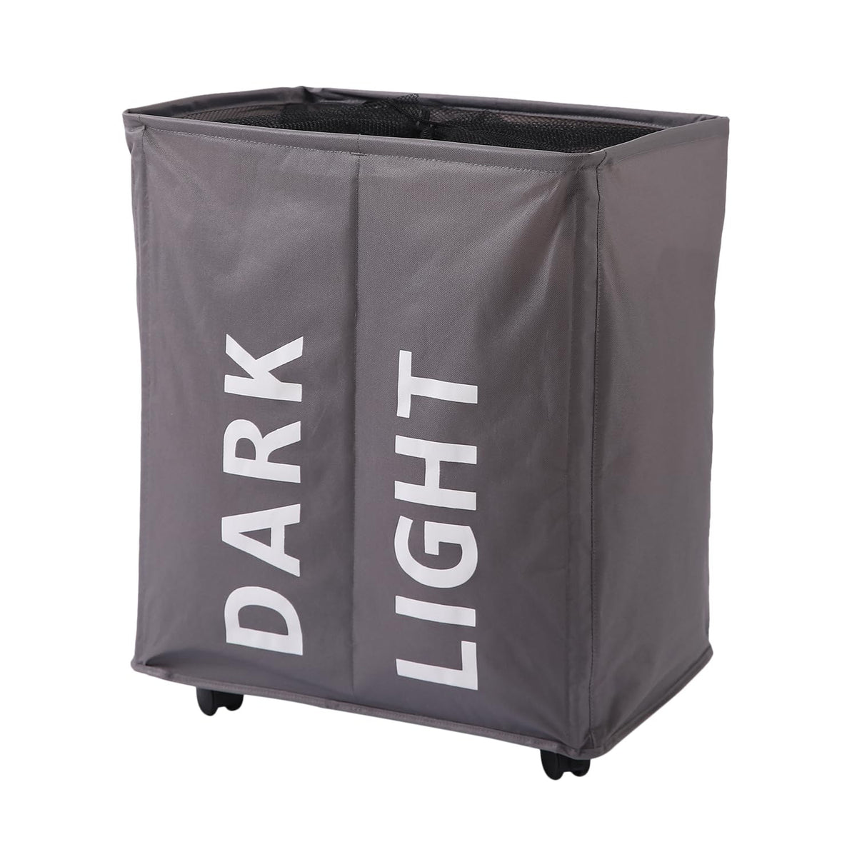Large Laundry Basket Foldable Hamper With Wheels, Grey