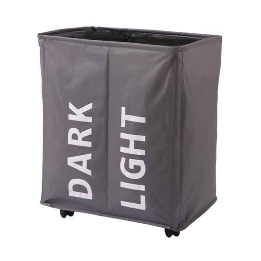 Large Laundry Basket Foldable Hamper With Wheels, Grey